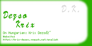 dezso krix business card